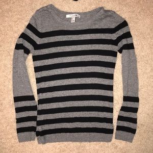 Solid grey and black striped sweater